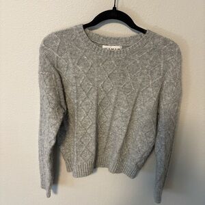 Elegant Gray Cable Knit Sweater